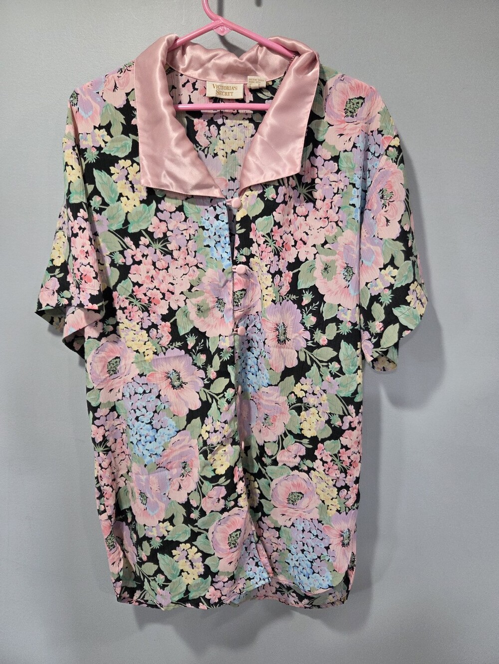 Vintage 1980s Victorias Secret Gold Label floral nightgown small